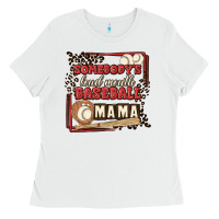 White somebody's loud mouth baseball mama Ladies Tee - MaliasSmallBusiness