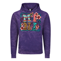 Cloud Purple floral leopard frame mini Vintage Hoodie - LillyAllenDesigns
