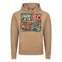 Vintage Coffee floral leopard frame mini Vintage Hoodie - LillyAllenDesigns