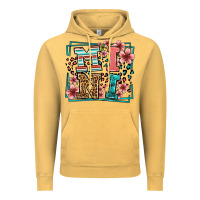 Vintage Mustard floral leopard frame mini Vintage Hoodie - LillyAllenDesigns