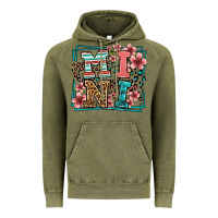 Vintage Olive floral leopard frame mini Vintage Hoodie - LillyAllenDesigns