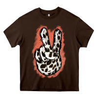 Chocolate Brown Dalmatians Skin Peace Sign Heavy Core Tee - Jasminsmagicworld
