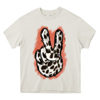 Cream Dalmatians Skin Peace Sign Heavy Core Tee - Jasminsmagicworld