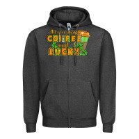 Charcoal Heather All you need is coffee and lucky Zipper Hoodie - CowGirlArtShop