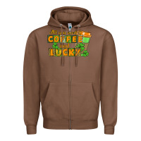 Chestnut All you need is coffee and lucky Zipper Hoodie - CowGirlArtShop