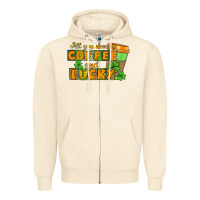 Sandshell All you need is coffee and lucky Zipper Hoodie - CowGirlArtShop