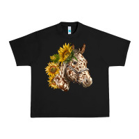 Black appaloosa horse with sunflowers Urban Heavy Tee - LillyAllenDesigns