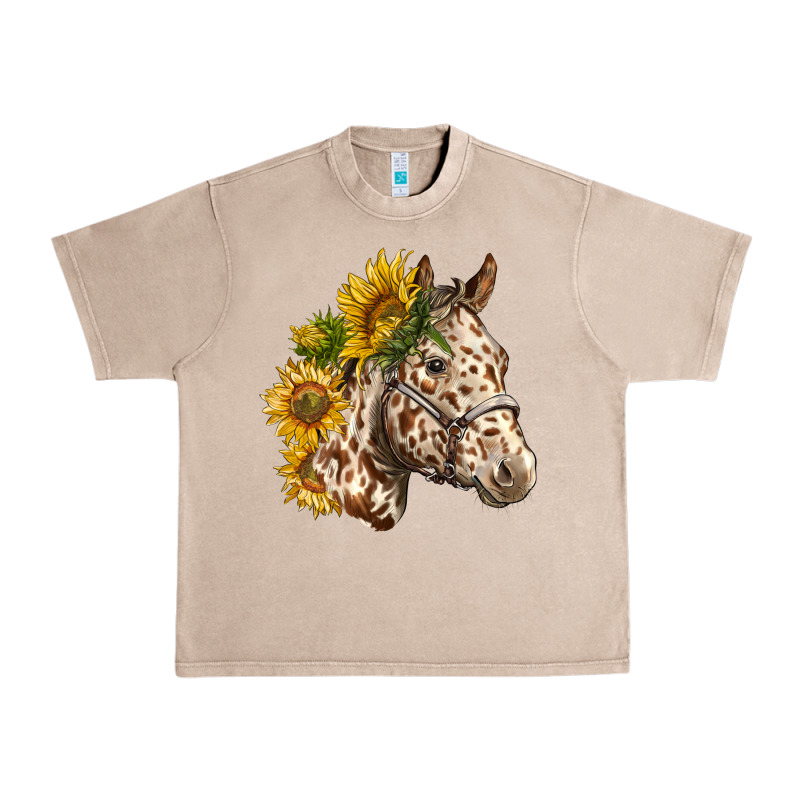 Appaloosa Horse With Sunflowers Urban Heavy Tee by LillyAllenDesigns | Teevron
