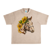 French Oak appaloosa horse with sunflowers Urban Heavy Tee - LillyAllenDesigns