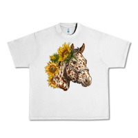 Lunar Rock appaloosa horse with sunflowers Urban Heavy Tee - LillyAllenDesigns
