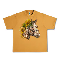 Peanut Butter appaloosa horse with sunflowers Urban Heavy Tee - LillyAllenDesigns