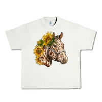 Pistachio appaloosa horse with sunflowers Urban Heavy Tee - LillyAllenDesigns
