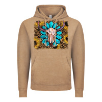 Vintage Coffee leopard sunflowers and gemstone skull Vintage Hoodie - RanaPortraitStore