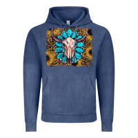 Vintage Denim leopard sunflowers and gemstone skull Vintage Hoodie - RanaPortraitStore