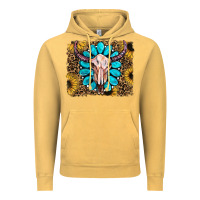 Vintage Mustard leopard sunflowers and gemstone skull Vintage Hoodie - RanaPortraitStore