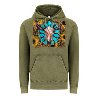Vintage Olive leopard sunflowers and gemstone skull Vintage Hoodie - RanaPortraitStore