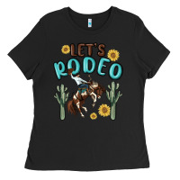 Black let's rodeo Ladies Tee - MaliasSmallBusiness