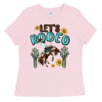 Bubblegum Pink let's rodeo Ladies Tee - MaliasSmallBusiness