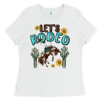 White let's rodeo Ladies Tee - MaliasSmallBusiness