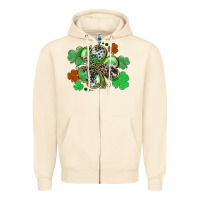 St. Patrick's Day Shamrock Leopard And Cowhide Zipper Hoodie | Teevron