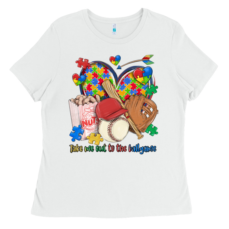 Take Me Out To The Ballgame  Autism Baseball Ladies Tee by MaliasSmallBusiness | Teevron