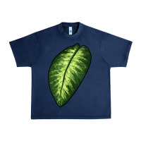Navy Dumb Cane Leaf Urban Heavy Tee - LillyAllenDesigns