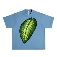 Pebble Blue Dumb Cane Leaf Urban Heavy Tee - LillyAllenDesigns