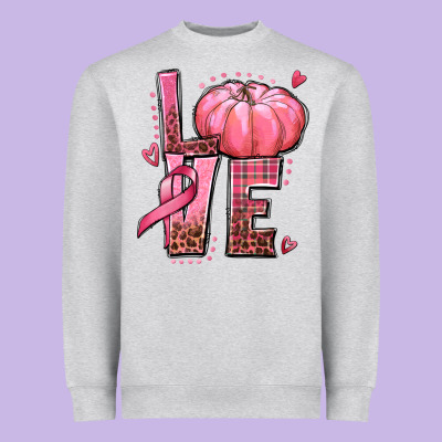 Love Cancer Pumpkin Heavyweight Sweatshirt Designed By Texasbilliewilder