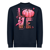 Navy love cancer pumpkin Heavyweight Sweatshirt - texasbilliewilder