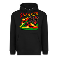 Black sneaker girl Heavyweight Hoodie - FaDigitalArtStudio
