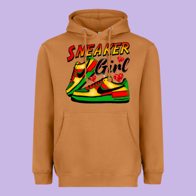 Sneaker Girl Heavyweight Hoodie Designed By Fadigitalartstudio