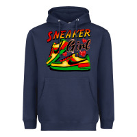 Navy sneaker girl Heavyweight Hoodie - FaDigitalArtStudio