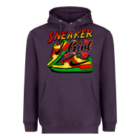 Plum sneaker girl Heavyweight Hoodie - FaDigitalArtStudio