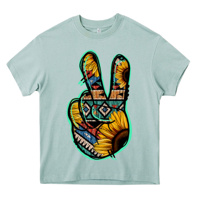 Aztec Sunflower Peace Sign Heavy Core Tee by Jasminsmagicworld | Teevron