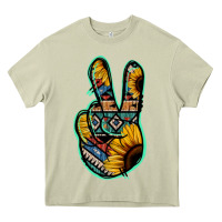 Mossy Aztec Sunflower Peace Sign Heavy Core Tee - Jasminsmagicworld