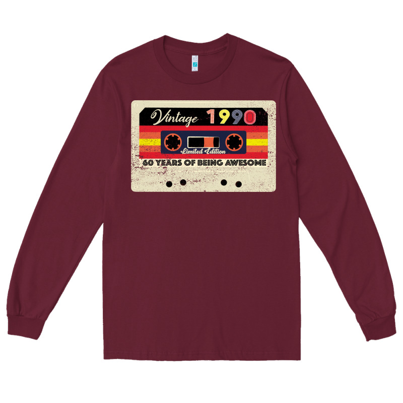 Vintage 1990 60th Birthday Cassette 30 Years Old 60 Years Long Sleeve Tee by Bettercallsaul | Teevron