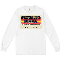 White vintage 1990 60th birthday cassette 30 years old 60 years Long Sleeve Tee - Bettercallsaul