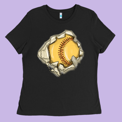 Softball Ladies Tee Designed By Maliassmallbusiness