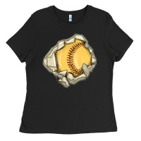Black softball Ladies Tee - MaliasSmallBusiness