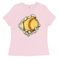 Bubblegum Pink softball Ladies Tee - MaliasSmallBusiness