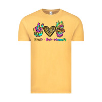 Vintage Mustard peace love summer Vintage Tee - JahusDesignShop