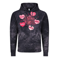 Cloud Black you are enough valentines day Vintage Hoodie - LillyAllenDesigns