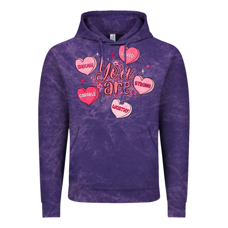 You Are Enough Valentines Day Vintage Hoodie by LillyAllenDesigns | Teevron