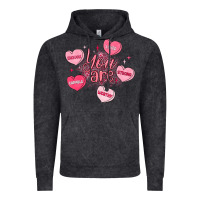 Vintage Black you are enough valentines day Vintage Hoodie - LillyAllenDesigns