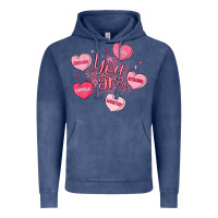 Vintage Denim you are enough valentines day Vintage Hoodie - LillyAllenDesigns