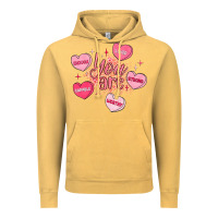 Vintage Mustard you are enough valentines day Vintage Hoodie - LillyAllenDesigns
