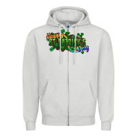Dove Grey Happy St. Patrick's Day Zipper Hoodie - HowdyJamesFarm