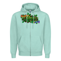 Seafoam Happy St. Patrick's Day Zipper Hoodie - HowdyJamesFarm