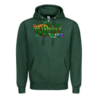 Sports Green Happy St. Patrick's Day Zipper Hoodie - HowdyJamesFarm