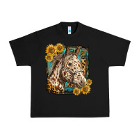 Black appaloosa horse with sunflowers and western background Urban Heavy Tee - LillyAllenDesigns